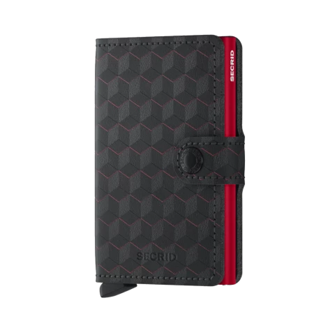 Secrid Mini Wallet Portemonnee Optical Black-Red 3 Secrid Mini Wallet Portemonnee Optical Black-Red