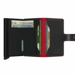 Secrid Mini Wallet Portemonnee Perforated Black-Red -NL Rugzak Verkoopwinkel secrid miniwallet perforated black red open