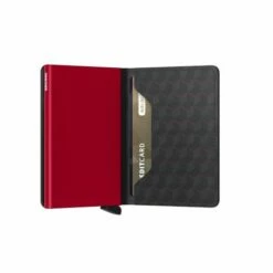 Secrid Slim Wallet Portemonnee Optical Black - Red -NL Rugzak Verkoopwinkel secrid slimwallet optical black red semi open 1