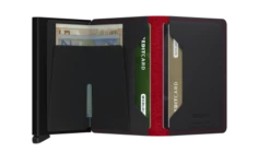 Secrid Slim Wallet Portemonnee Perforated Black-Red -NL Rugzak Verkoopwinkel secrid slimwallet perforated black red open
