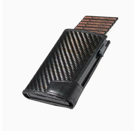 Tony Perotti Furbo Leren Pasjeshouder Met Kleingeldvak Carbon Zwart 6 Tony Perotti Furbo Leren Pasjeshouder Met Kleingeldvak Carbon Zwart - Afbeelding 4