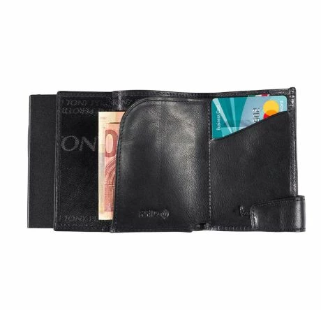 Tony Perotti Furbo Leren Pasjeshouder Met Kleingeldvak Carbon Zwart 4 Tony Perotti Furbo Leren Pasjeshouder Met Kleingeldvak Carbon Zwart - Afbeelding 2