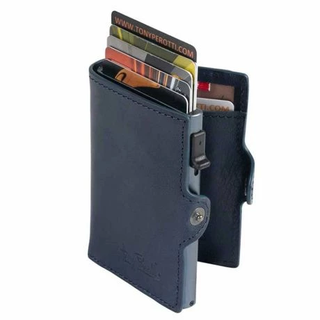 Tony Perotti Furbo Leren Pasjeshouder Blauw 3 Tony Perotti Furbo Leren Pasjeshouder Blauw
