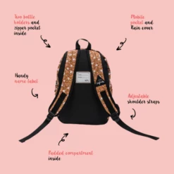 Little Legends Kinderrugzak Vintage Flower 21 Little Legends Kinderrugzak Vintage Flower -NL Rugzak Verkoopwinkel usp vintage flower achterkant