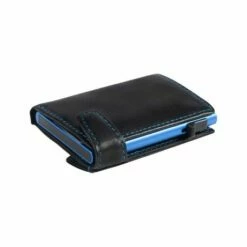 Tony Perotti Furbo Leren Pasjeshouder Met Kleingeldvak Zwart / Blauw -NL Rugzak Verkoopwinkel ve 3700dk zw f2