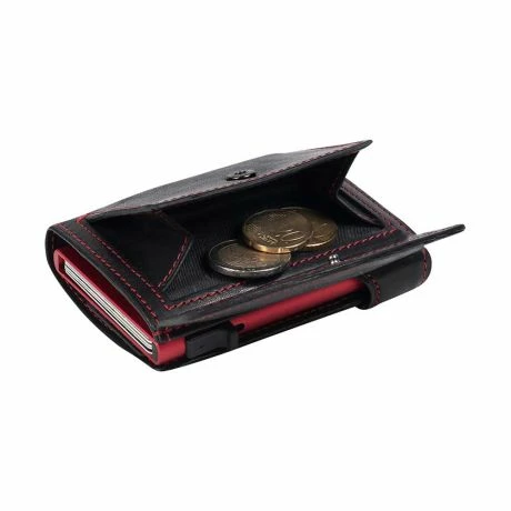 Tony Perotti Furbo Leren Pasjeshouder Met Kleingeldvak Rood / Zwart 7 Tony Perotti Furbo Leren Pasjeshouder Met Kleingeldvak Rood / Zwart - Afbeelding 5