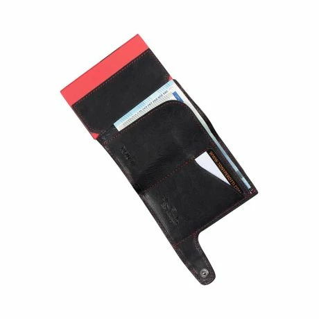 Tony Perotti Furbo Leren Pasjeshouder Met Kleingeldvak Rood / Zwart 4 Tony Perotti Furbo Leren Pasjeshouder Met Kleingeldvak Rood / Zwart - Afbeelding 2